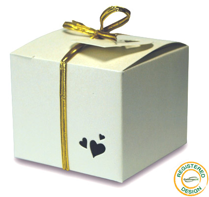 Gift Box Heart Pearl Ivory (pack 5pcs) - Gift Boxes / Bags